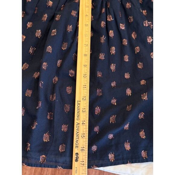 J. Crew 2-Piece Set Navy & Rose Gold Metallic Polka Dot Skirt & Top Sz M EUC - Picture 12 of 15
